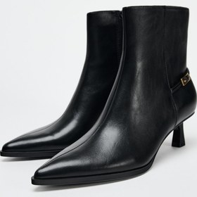 تصویر ZARA HIGH HEEL ANKLE BOOTS WITH BUCKLE 