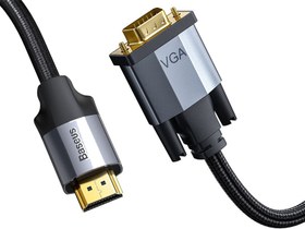 تصویر کابل HDMI به VGA بیسوس مدل Enjoyment Series HDMI Male To VGA Male CAKSX-JOG 