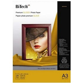 تصویر کاغذ فتوگلاسه سایزA3 وزن260 گرمی بایتک ا Bitech A3 High Galossy Paper260gr Bitech A3 High Galossy Paper260gr