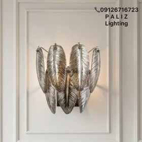 تصویر دیوارکوب کریستال برگی (پر) مشکی وارداتی 