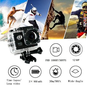 تصویر ALLBIZ Action Camera 1080P 12MP Sports Camera Wide-Angle 234 LCD Screen Waterproof Camera 30m/98ft Underwater Cameras with 2 Batteries and Mounting Accessories Kit 2023 VERSION - ارسال 10 الی 15 روز کاری 