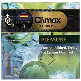 تصویر کاندوم خاردار شیاردار با مواد روان کننده کلایمکس بسته ۳ عددی 
