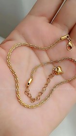 تصویر دستبند و پابند طلایی و درخشان خاویاری تمام استیل و رنگ ثابت تضمینی 