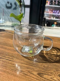 تصویر لیوان دمنوش پیرکس دوجداره 