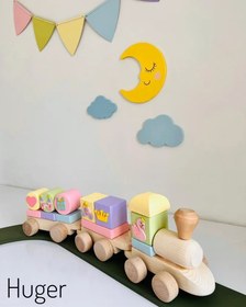 تصویر قطار چوبی پاستیلی 