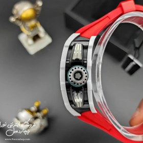 تصویر ساعت ریچارد میل RM 11-03 قاب سفید بند قرمز ساعت مچی ریچارد میل (Richard mille)