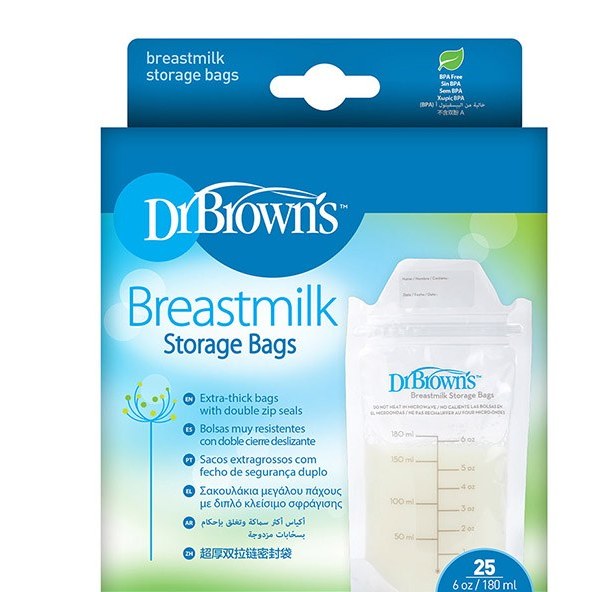 Jual Dr. Brown's Breastmilk Storage Bag (6oz - 180ml), 25-Pack