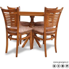 تصویر قیمت میز ناهارخوری گلرویا چوبی 4 نفره سبک کم جا با صندلی آمریکایی 