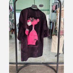 تصویر تیشرت پلنگ صورتی کاستوم شده یونیسکس 