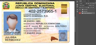 تصویر فایل لایه باز آیدی کارت دومینیکن (Dominican Republic ID Card) 