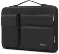 تصویر MOSISO 360 Protective Laptop Sleeve Compatible with MacBook Air 15 inch M2 A2941 2023 / Pro 15 A1990 A1707, HP Stream 14 inch,Dell XPS 15, Side Open Bag with 2 Raised&amp;1 Flapover Pockets&amp;Belt, Black 