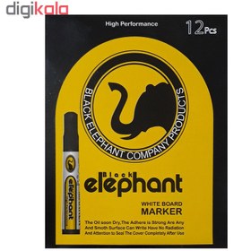 تصویر ماژیک وایت برد بلک الفنت کد 6263 بسته 12 عددی - سبز 