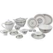 تصویر سرویس غذاخوری ۱۲۸ پارچه چینی بن چاینا طرح ورساچه از برند لوییزیانا 