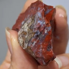 تصویر سنگ راف خام وتراش نخورده جاسپرسرخ اصل ومعدنی۳۰ گرمی Red Jasper