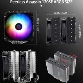 تصویر خنک‌کننده پردازنده ThermalRight Peerless Assassin 120 SE ARGB 