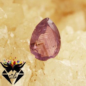 تصویر نگین آمتیست اصل تراش اشکی خوشرنگ کد N_1701 