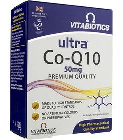 تصویر قرص اولترا كو كیوتن 60 عدد ویتابیوتكس Vitabiotics Ultra Co Q10 60 Tablest