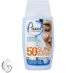 تصویر کرم ضدآفتاب بی رنگ پیکسل مخصوص پوست چرب و مختلط با SPF50 مدل Oily Acne-Prone Skin حجم 50 میل 