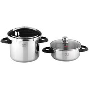 تصویر زودپز دوقلو پارس استیل مدل شف ظرفیت ۶ لیتر با درب پیرکس 