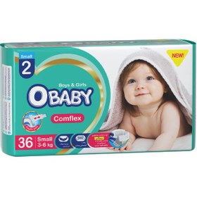 تصویر پوشک کامل کامفلکس( کشی + 3D ) OBABY دوبل سایز کوچک 36عددی(6بسته) 