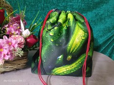 تصویر کیسه سبزی و میوه - طرح برگ گل 