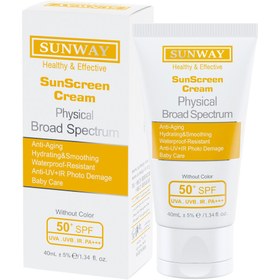 تصویر کرم ضد آفتاب فیزیکال سان وی SPF50 ا Sunway Physical Sunscreen Cream SPF50 40ml Sunway Physical Sunscreen Cream SPF50 40ml