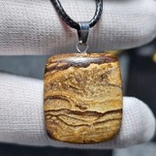 تصویر آویز گردنبند سنگ طبیعی بولدر اپال معدنی کد 35861 