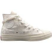 تصویر کتانی کانورس ساقدار مدل مرواریدی رنگ سفید - ۳۶ Converse high top morvarid
