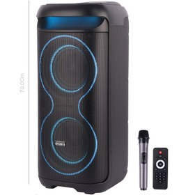 تصویر اسپیکر چمدانی بلوتوثی DR-6615 + میکروفون و ریموت کنترل DR-6615 Wireless Speaker