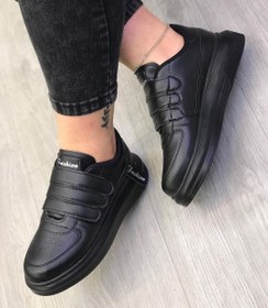 تصویر کتونی زنانه VANS مدل فشیون مشکی مدل ۳چسب 