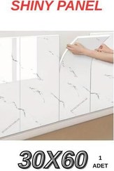 تصویر Renkli Duvarlar کاغذ دیواری روکش حمام آشپزخانه با طرح سنگ مرمر سفید براق 60x30 سانتی متر کاغذ دیواری TX-119 Renkli Duvarlar Shiny Beyaz Mermer Desenli 60x30cm Yapışkanlı Mutfak Banyo Kaplama Duvar Paneli Kağıdı TX-119