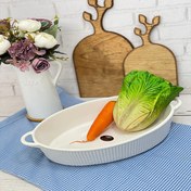 تصویر تابه بیضی وانسل جنس سرامیک فر و مایکروفری