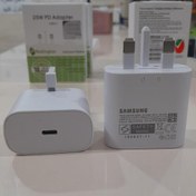 تصویر کلگی سوپر فست شارژر 25 واتی سامسونگ samsung ضمانت گارانتی دار سرکی شارژر توربو سریع سرجعبه ای سرکارتنی 25w TA800 