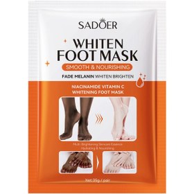 تصویر ماسک ورقه ای سفید کننده پا حاوی نیاسینامید و ویتامین سی سادور SADOER Whiten Foot Mask