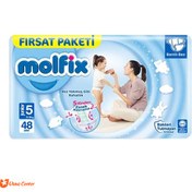 تصویر پوشک کودک مولفیکس ترکیه سایز 5 بسته 48 عددی Molfix Turkish baby diapers size 5 pack of 48pcs