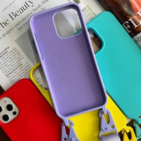 تصویر گارد سیلیکونی بند دار اورجینال آیفون 11pro - مشکی silicone case iphone 11 pro