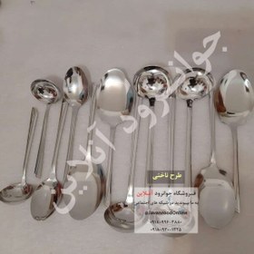 تصویر سرویس قاشق و چنگال یونیک طرح ناخنی144 پارچه Unique spoon and fork set nail design 144piece