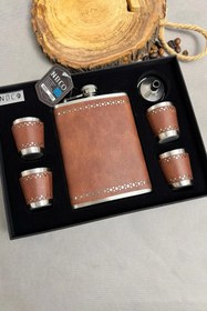 تصویر هیپفلاسک nbco مدل چرم 