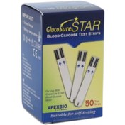 تصویر نوار تست قند خون GLUCOSURE STAR بسته 50 عددی 