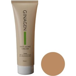 تصویر کرم ضد آکنه رنگی مناسب انواع پوست نچرال بژ 35 میلی لیتر Ginagen Anti Acne For All Skin Types Natural Beige Tinted Cream 35 Ml