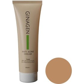 تصویر کرم ضد آکنه رنگی مناسب انواع پوست نچرال بژ 35 میلی لیتر Ginagen Anti Acne For All Skin Types Natural Beige Tinted Cream 35 Ml