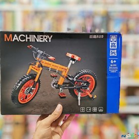 تصویر لگو دوچرخه MACHINERY وارداتی دارای 244 قطعه نارنجی رنگ 