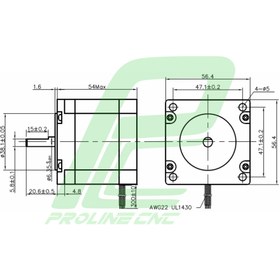 تصویر استپ موتور سی ان سی 9 کیلوگرم بر سانتی متر نما 23 برند لیدشاین مدل 57HS09 StepperMotor Leadshine 57HS09