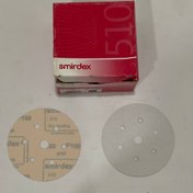 تصویر سنباده دیسکی پشت کرکی سوراخ دار اسمیردیکس 150 میلیمتر زبری ۱۰۰ Smirdex p100 Mm150