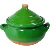 تصویر دیگ سفالی شش نفره دسته دار 