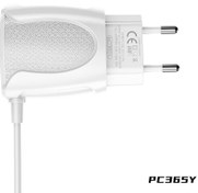 تصویر شارژر دیواری یواس‌بی با کابل تایپ‌سی باوین BAVIN PC365Y 2.4A Dual USB Adapter Charger 