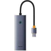 تصویر هاب 4 پورت باسئوس مدل Baseus UltraJoy Type-A to USB3.0+RJ45 BS-OH109 