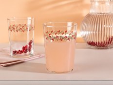 تصویر لیوان شیشه ای 4 عددی مادام کوکو مدل Pierretta Cherry Blue Rugs Pierretta Set of 4 Soft Drink Glasses - 510 ml