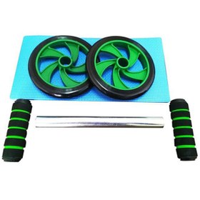 تصویر چرخ تمرین شکم مدل Double wheel - مشکی 