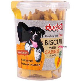 تصویر تشویقی بیسکویتی سگ دودوتی با طعم هویج Dudoti Dog Biscuit Treat With Carrot Flavor